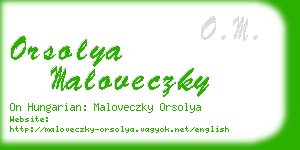 orsolya maloveczky business card